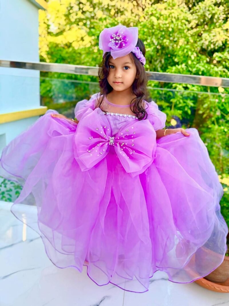 Princess Lavender Organza Party Dress | Dreamy Lavender Gown